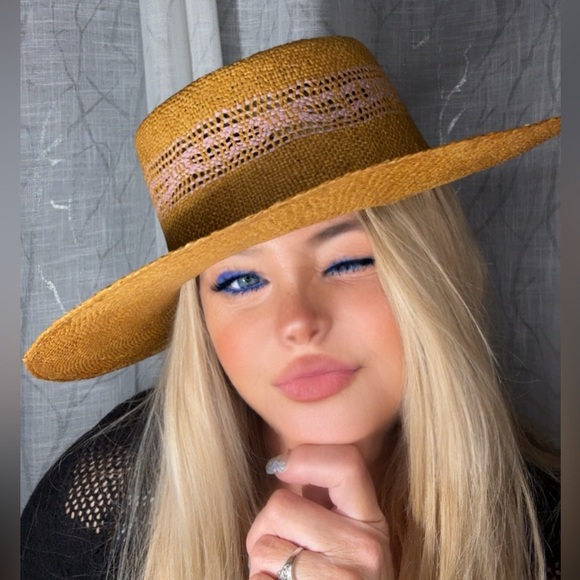 NWT | UNIVERSAL THREAD CO.| STRAW HAT Straw Boater Hat - Tan Size S/M - Picture 2 of 5